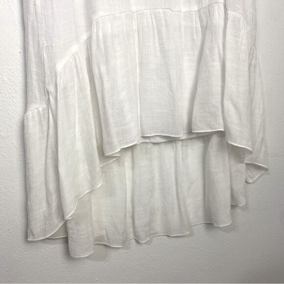 Alyx White High-Low Maxi Skirt XL Gauzy Boho Resort Gypsy Hippie Beachy Flowy - Picture 8 of 12